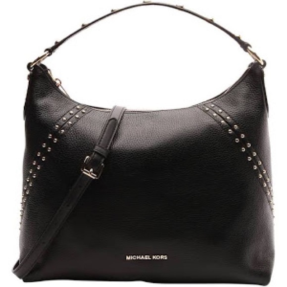NWT Michael Kors Aria Medium Shoulder Bag Black - Picture 1 of 13